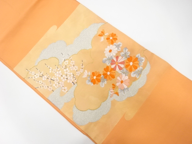 JAPANESE NAGOYA OBI / WOVEN BRANCH FLOWER